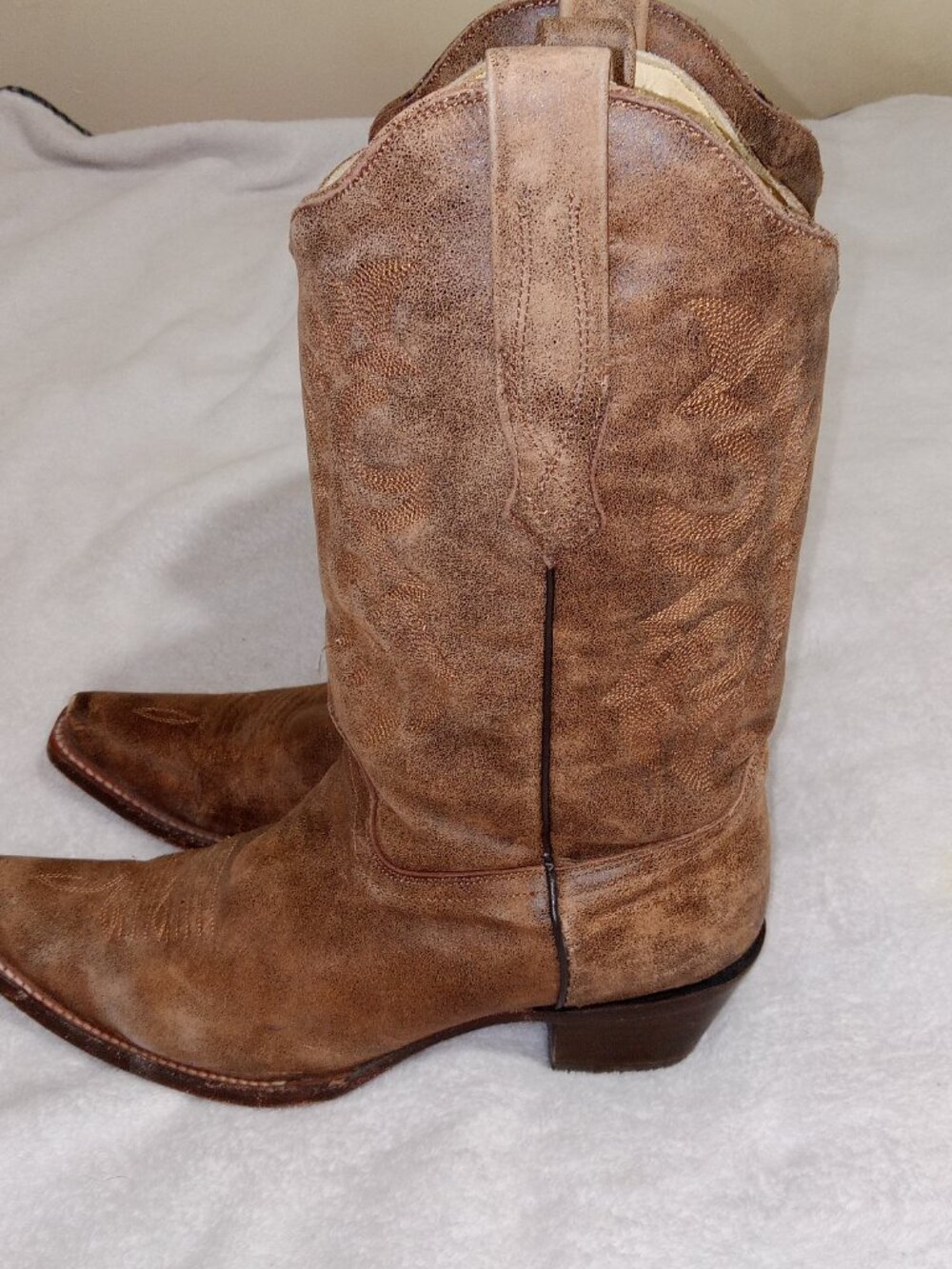 Corral Boots Mens 11M Distressed Brown Leather Cowboy Western Snip Toe Handcraft - Picture 10 of 15